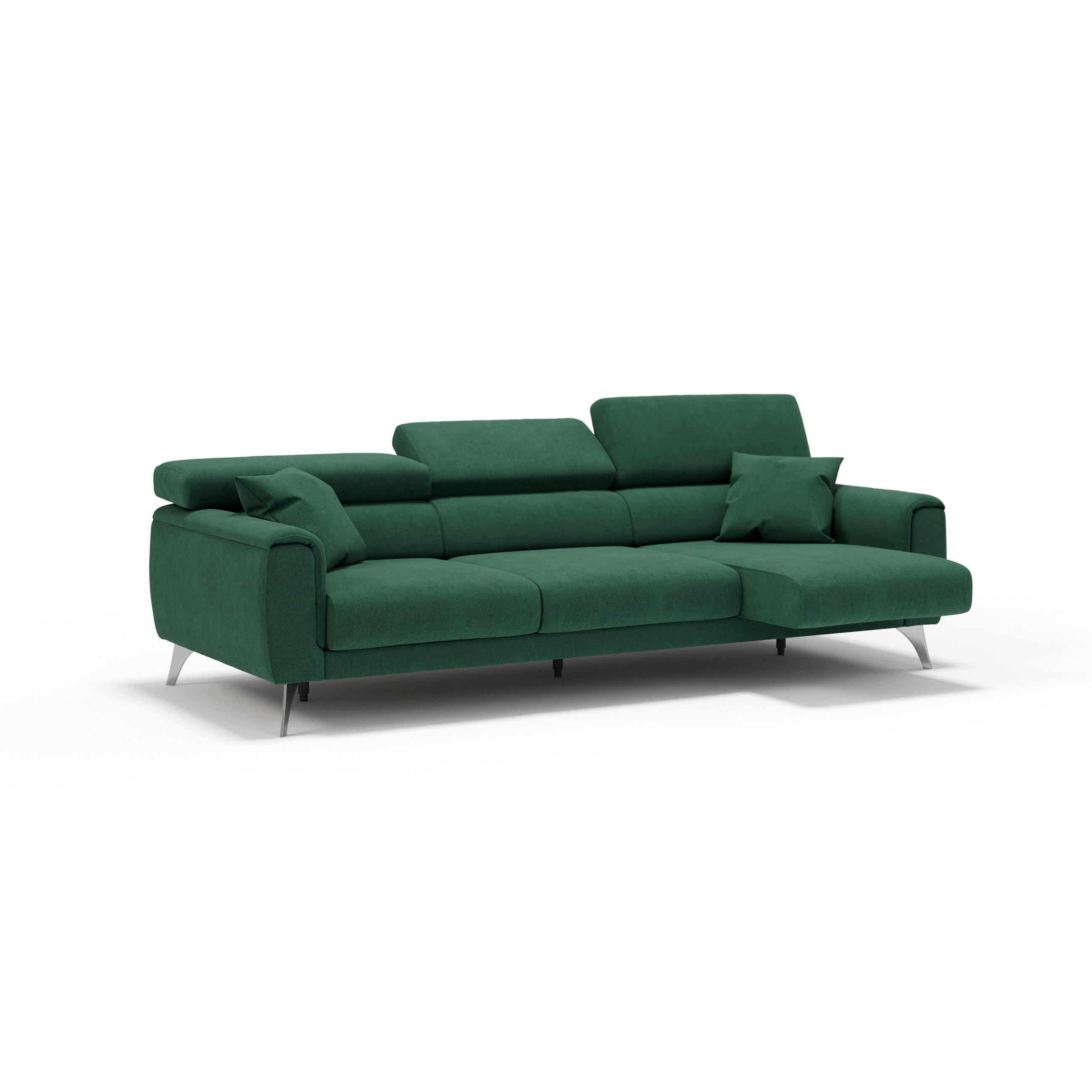 LINEARSOFA Caravaggio - Grün, Textil (244/73/102cm) - Divani.store