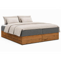 BOXSPRINGBETT LOLY 160x200 cm Bonell H3 mit Bettkasten Dunkelgrau - Schwarz/Grau, Kunststoff/Textil (160/200cm) - KS Home Concept