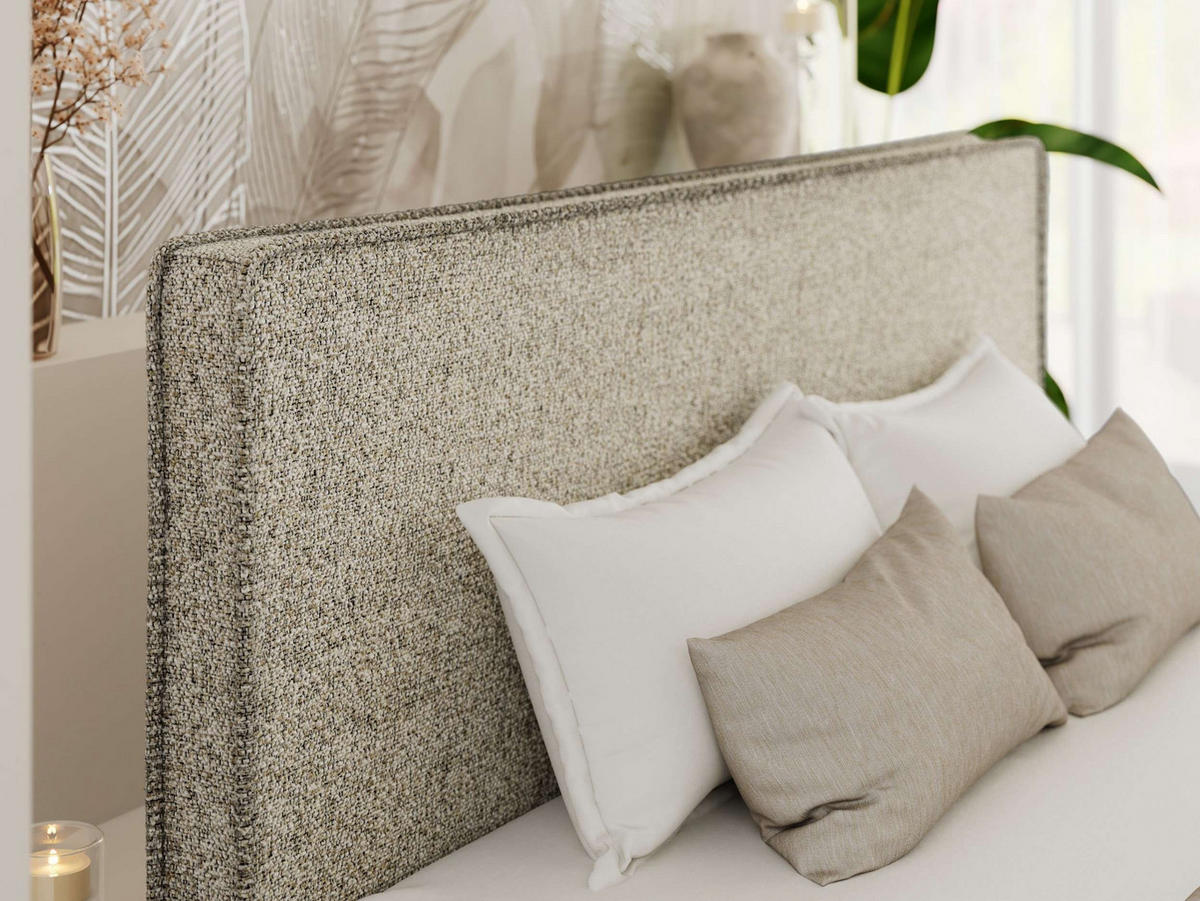 ČALÚNENÁ POSTEĽ LUMARO CLASSIC 140/200 - Béžová Štruktúrovaná látka - Matrac Foam - jadrový buk/béžová, drevo/textil (140/200cm) - MKS