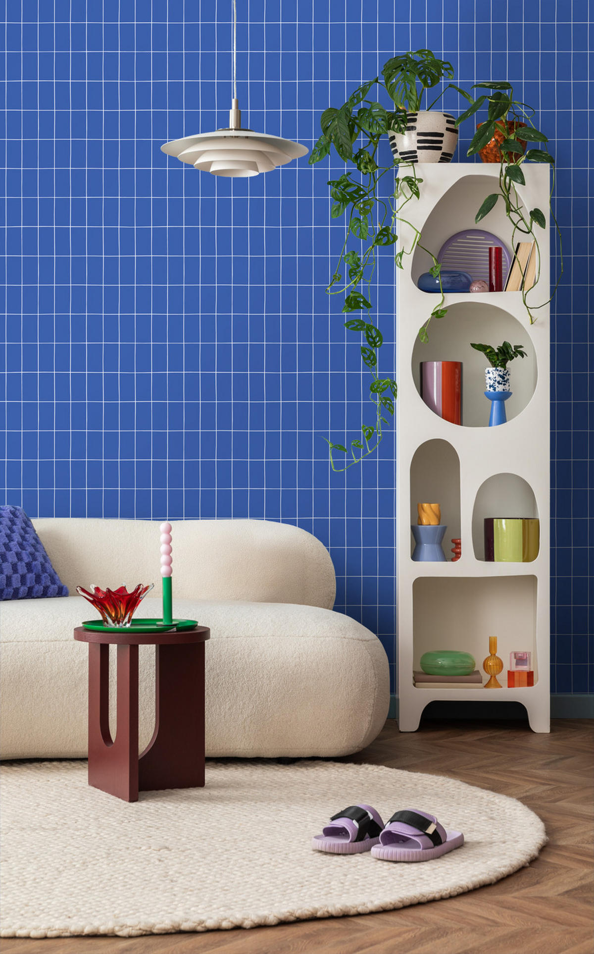TAPETE kleine Fliesen 53 cm x 10.05 m - Blau, Papier (53/1000cm) - ESTAhome