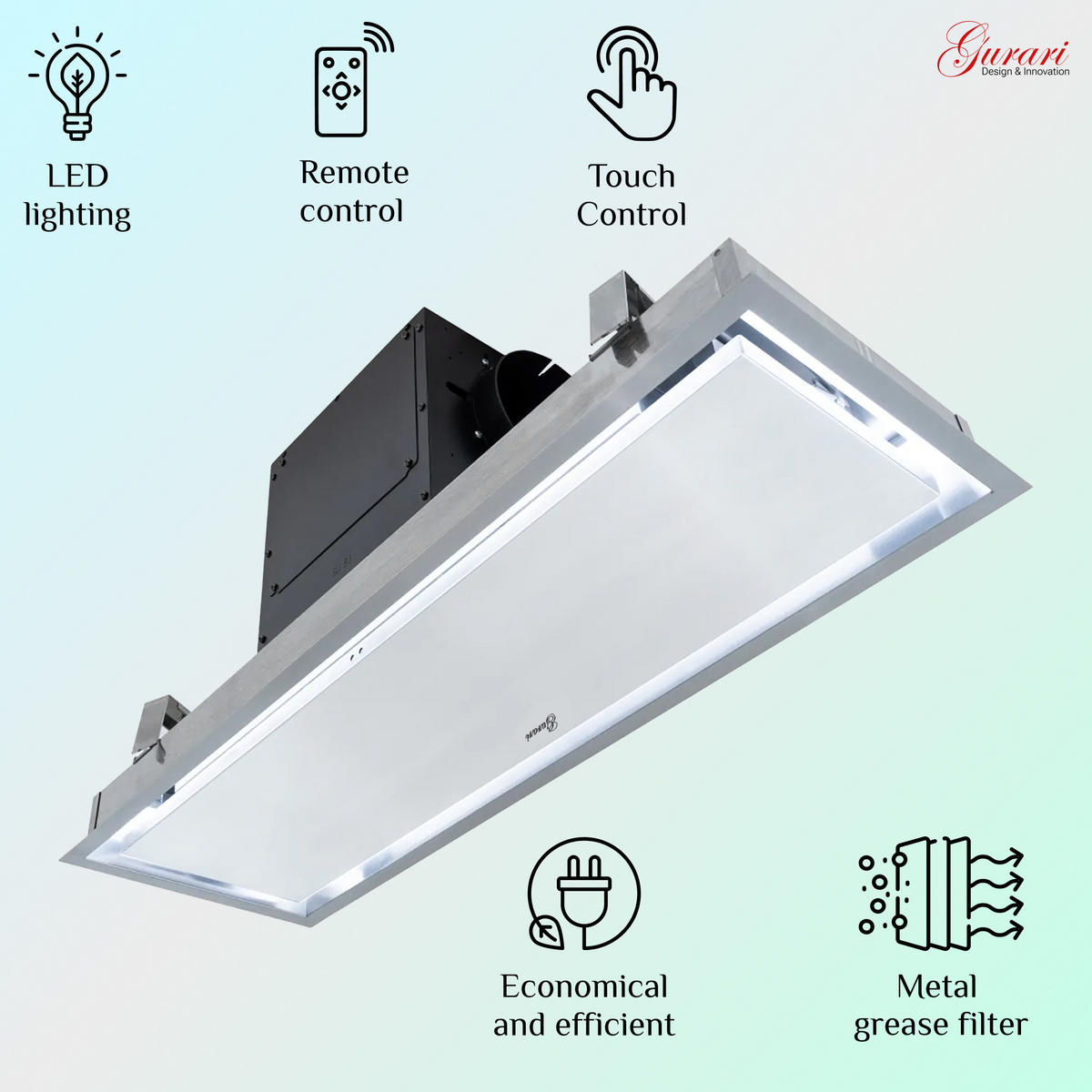 DUNSTABZUGSHAUBE GCH 974 SU 120 Diamond 120 cm Edelstahl - Silberfarben, Metall (120/32/30cm) - Gurari