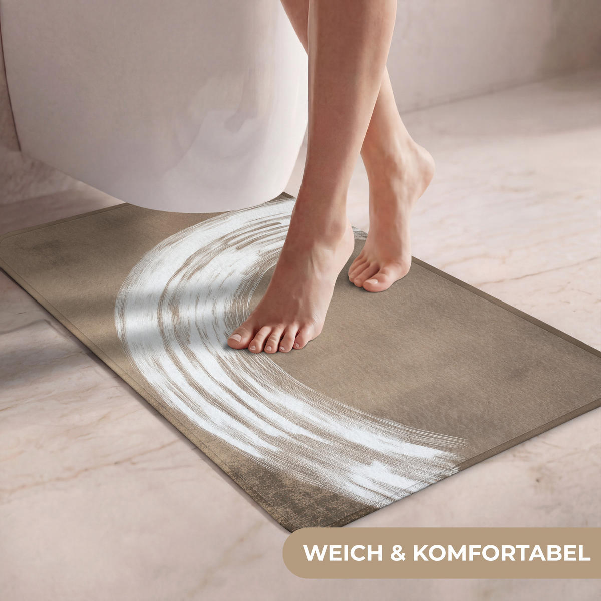 WC PŘEDLOŽKA Barva - hnědá - Japandi 50x80 cm - barva mokka, textil/plast (50/1cm) - OnlyWow
