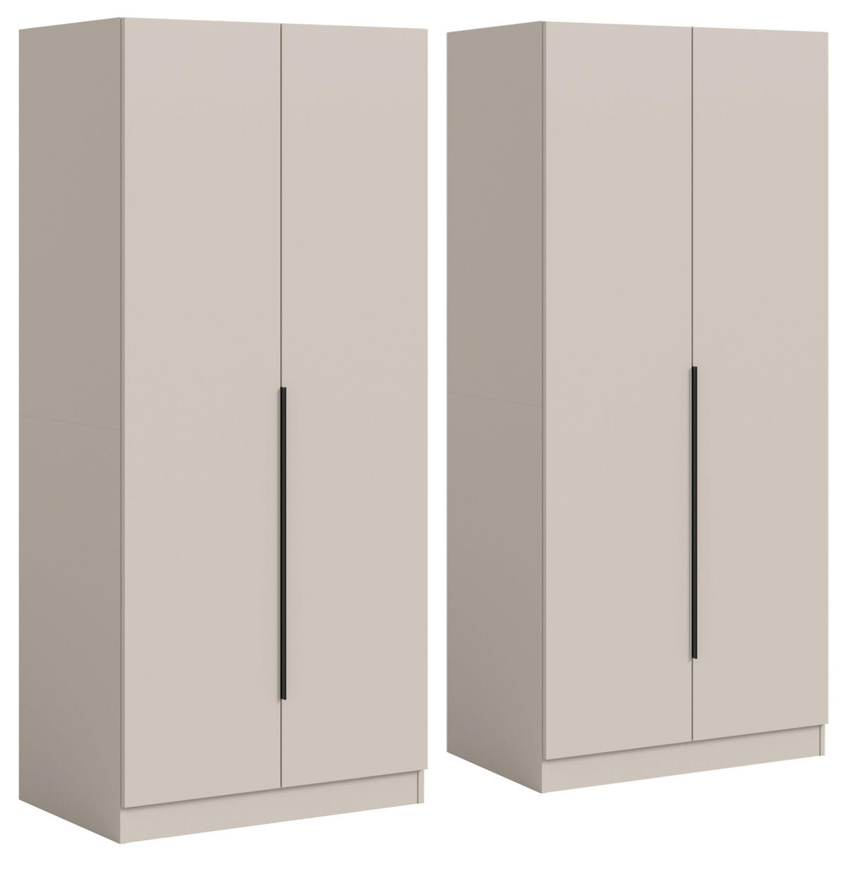 KLEIDERSCHRANK kaschmir 160 x 181 cm, Drehtürenschrank 4-türig - Kaschmir/Schwarz, Holzwerkstoff/Kunststoff (160/181/52cm) - Inn.Furn