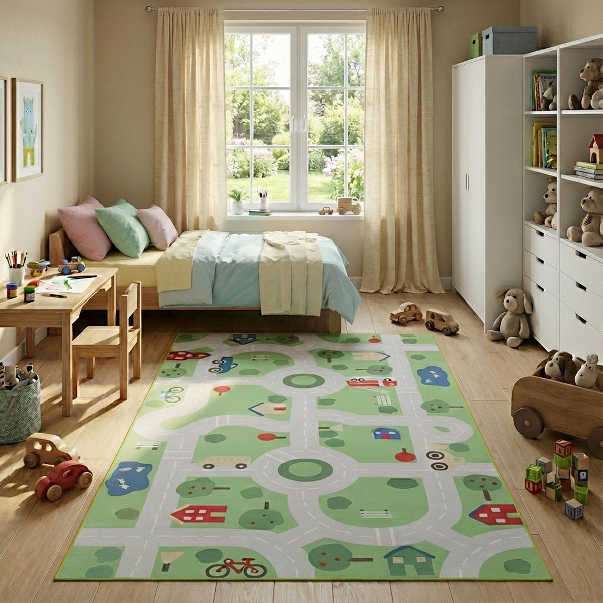 KINDERTEPPICH SNOOKI Hellgrün 250/350 cm - Hellgrün, Textil (250/350cm) - Tapiso