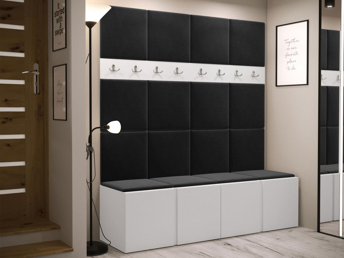 GARDEROBEN-SET Orion V - Anthrazit/Weiß, Holzwerkstoff/Kunststoff (168/186/46cm) - MIRJAN24