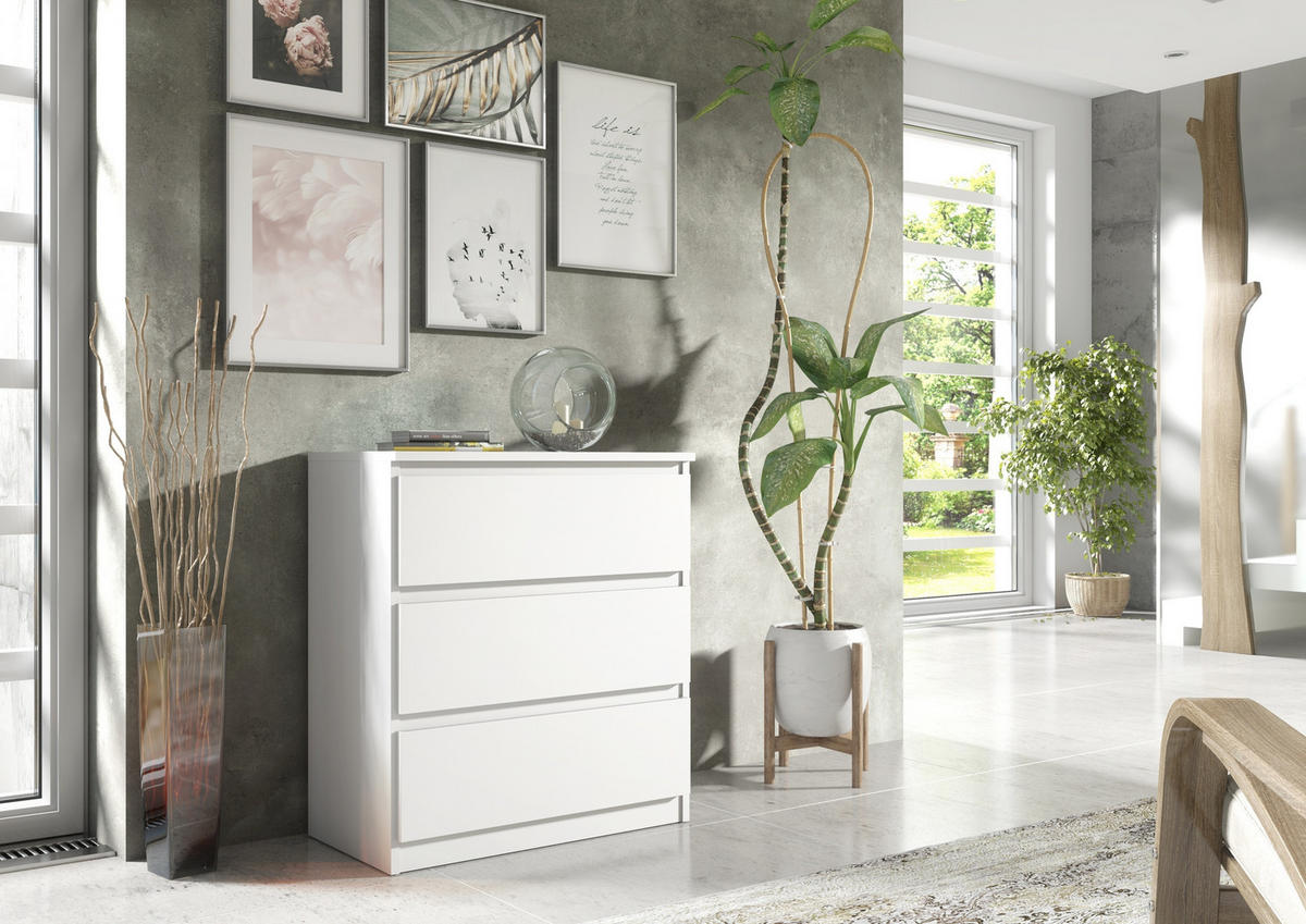 KOMMODE Weiß 70/79/39 - Weiß, Holzwerkstoff (70/79/39cm) - RAUMHIRSCH FURNITURE