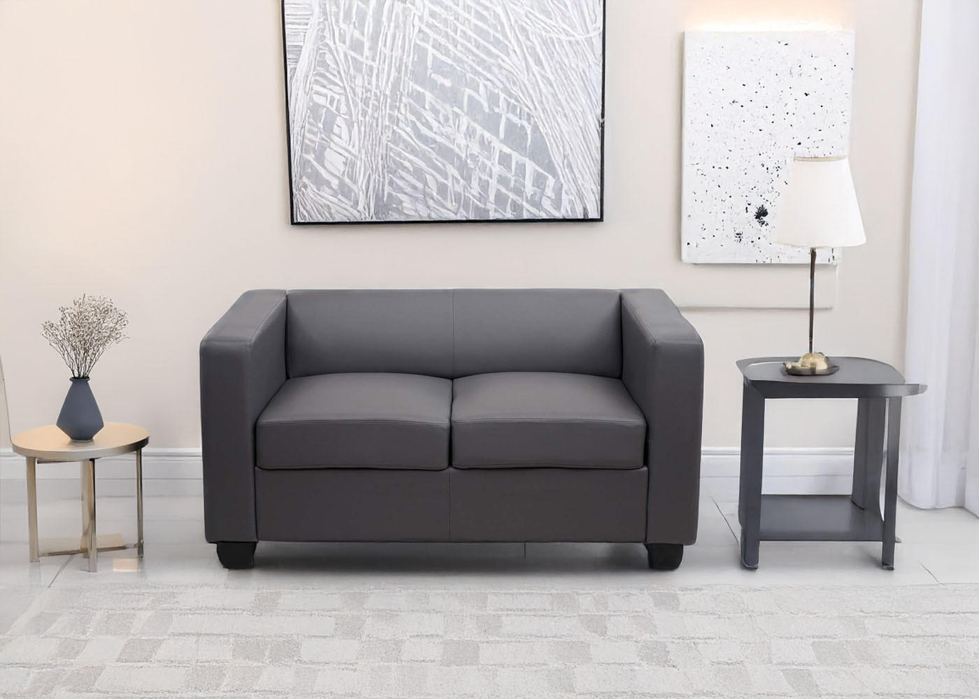 2-SITZER-SOFA Grau - Grau, Textil (137/70/75cm) - MCW