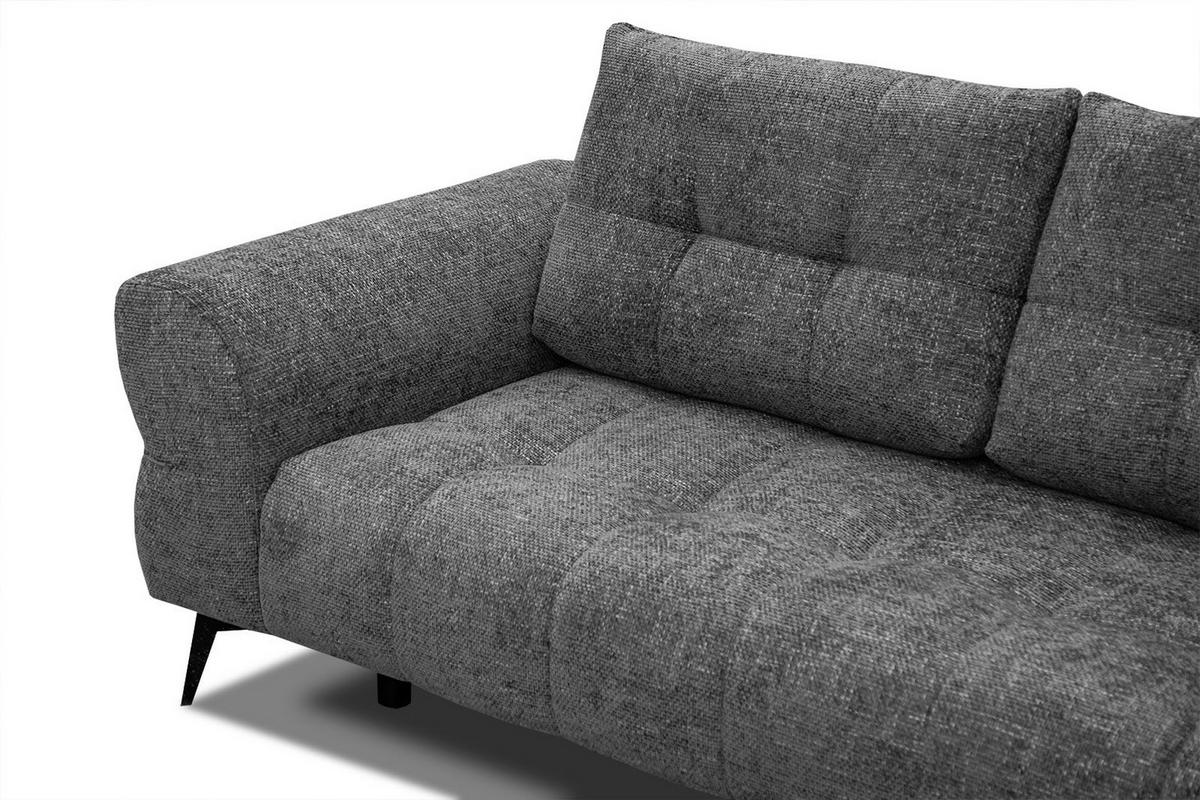 ECKSOFA SALVINI 5-Sitzer, dunkelgrau - Dunkelgrau/Schwarz, Holzwerkstoff/Textil (292/158cm) - Courtois Laville