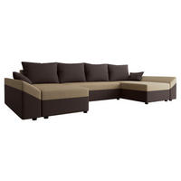 WOHNLANDSCHAFT Dante U - Beige/Schwarz, Holz/Kunststoff (310/82/140cm) - MIRJAN24