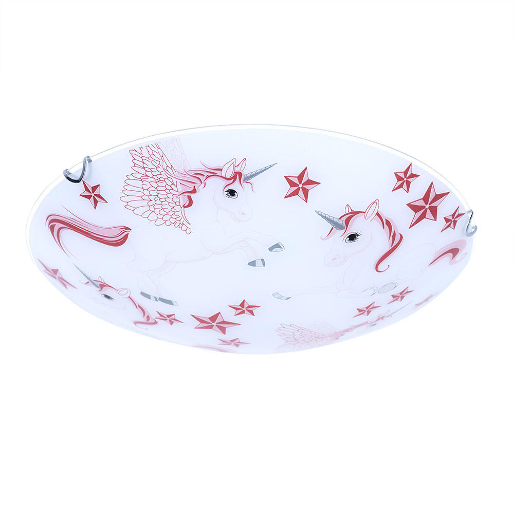 DECKENLEUCHTE Metall Rosa Glas - Rosa, Glas (40/40/10cm) - Globo Lighting