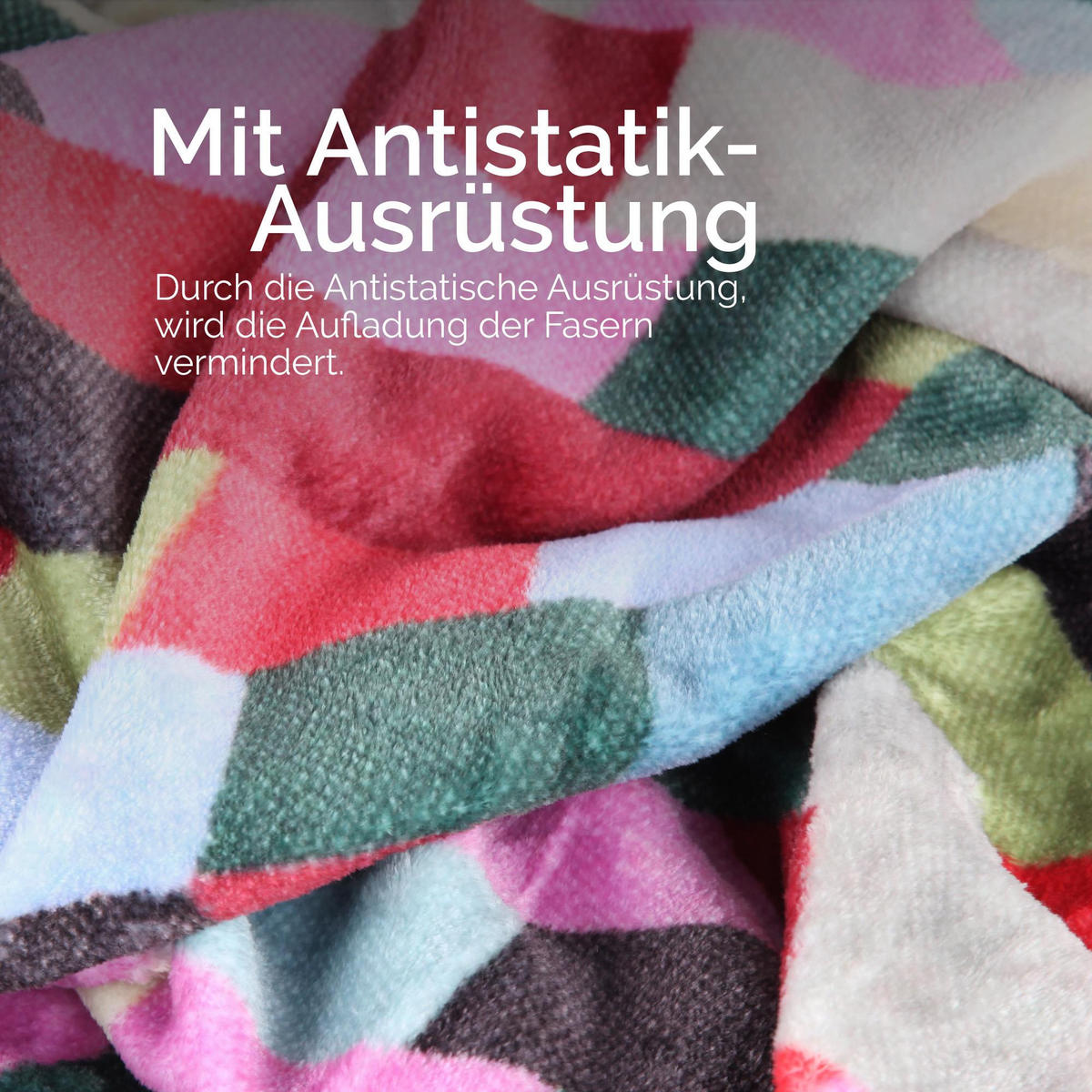 KUSCHELDECKE mit Cashmere-Touch 150x200 cm Trapez - Türkis/Multicolor, Textil (150/200cm) - Bestlivings