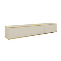 TV-LOWBOARD FORNO (Beige, Goldene Details, 3 Türen, 175 cm) - Beige, Holz/Holzwerkstoff (175/30/32cm) - Ravio