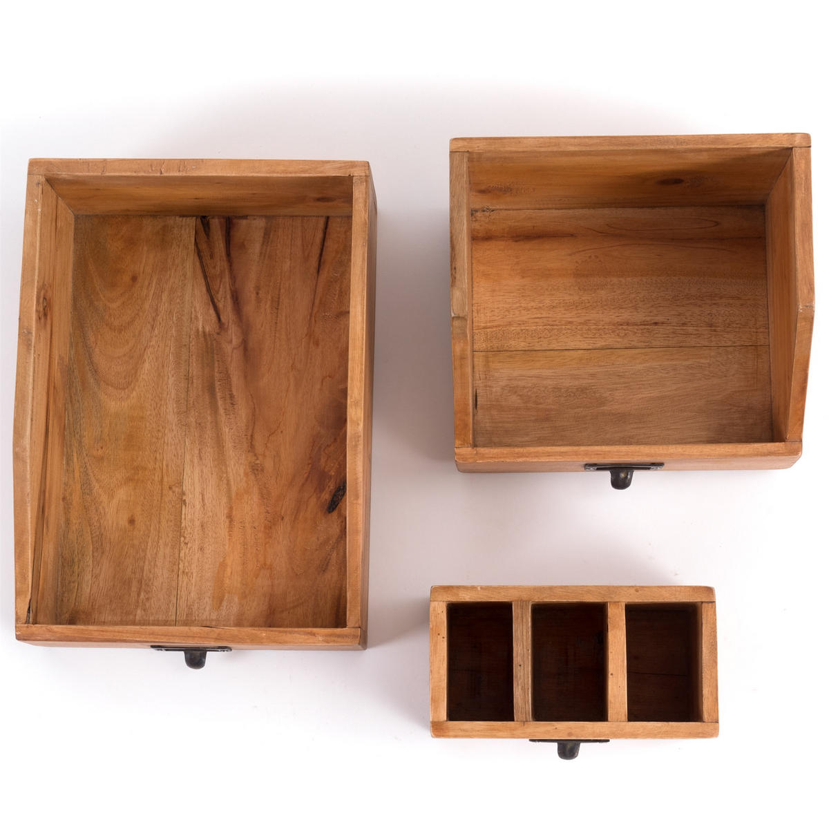 ORGANIZER-SET Office 3-teilig Mahagoni Holz, mit beschreibbarer Tafel 08 honigfarben gewachst - Honig, Holz (24/16/21cm) - DESIGN DELIGHTS