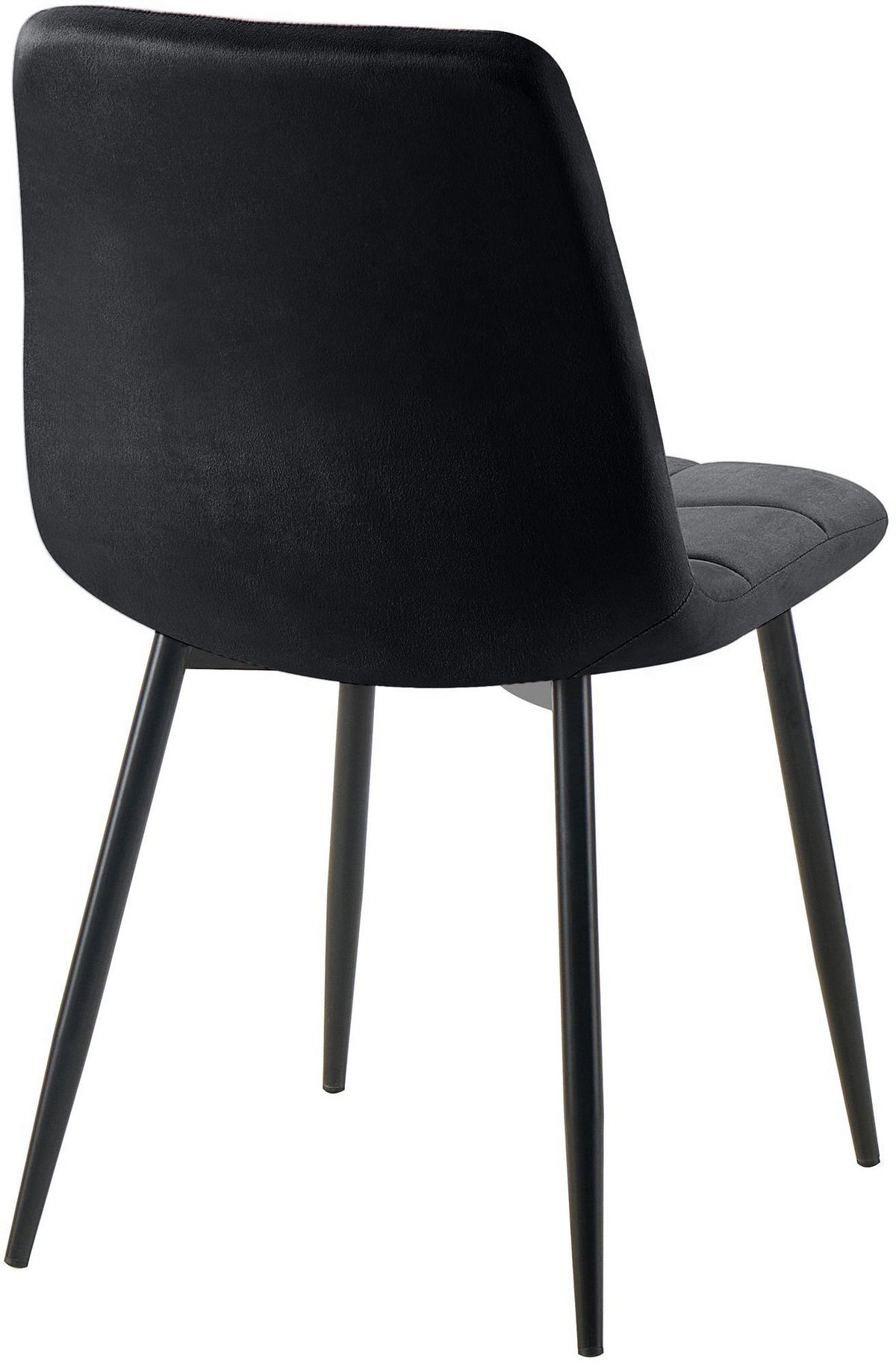 STUHL 4 Samt Schwarz - Schwarz, Textil/Metall (45/84/55cm) - CLP