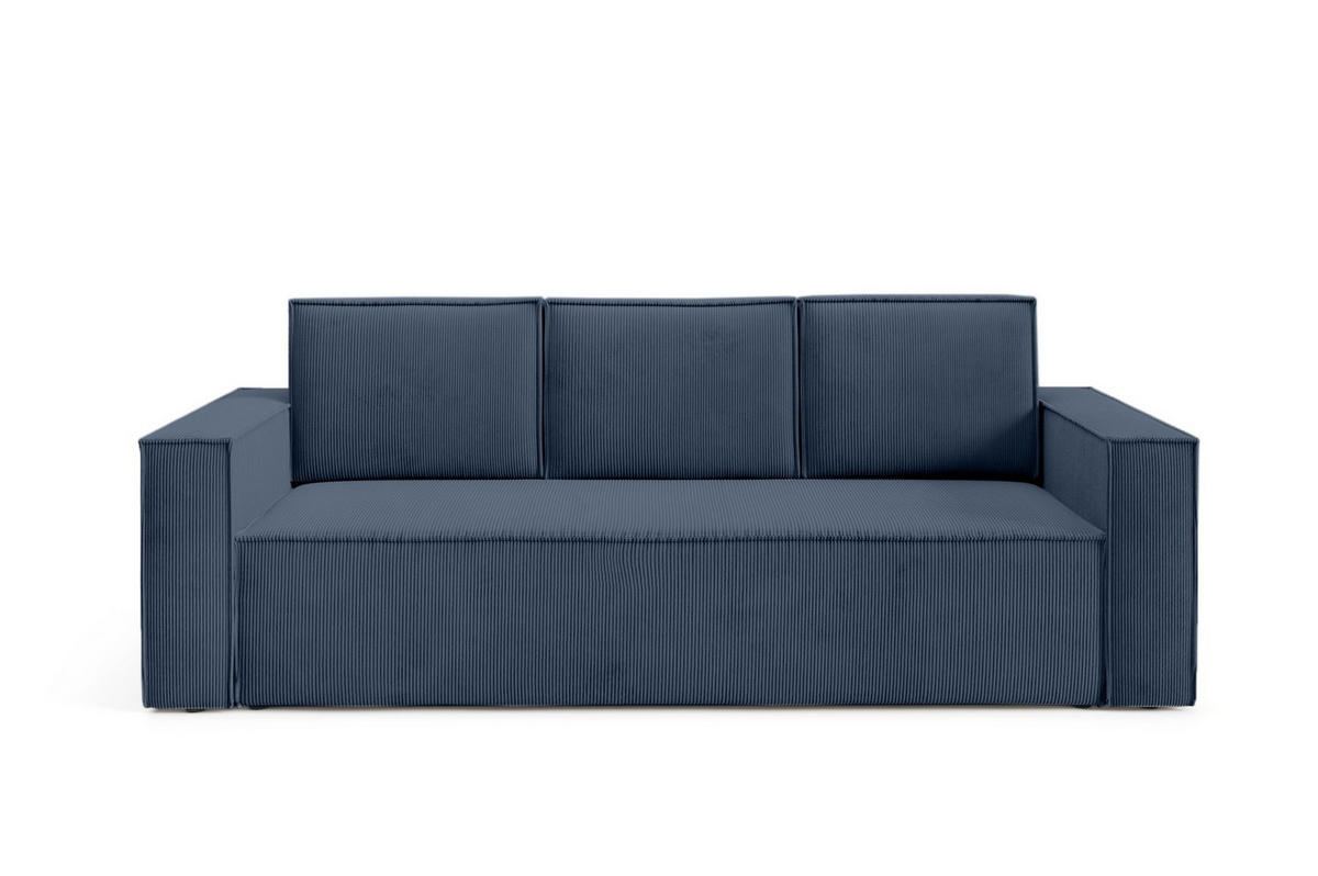 SOFA Roda Dunkelblau, Kordsofa mit Schlaffunktion - Dunkelblau, Holzwerkstoff/Textil (248/93/96cm) - Bettso