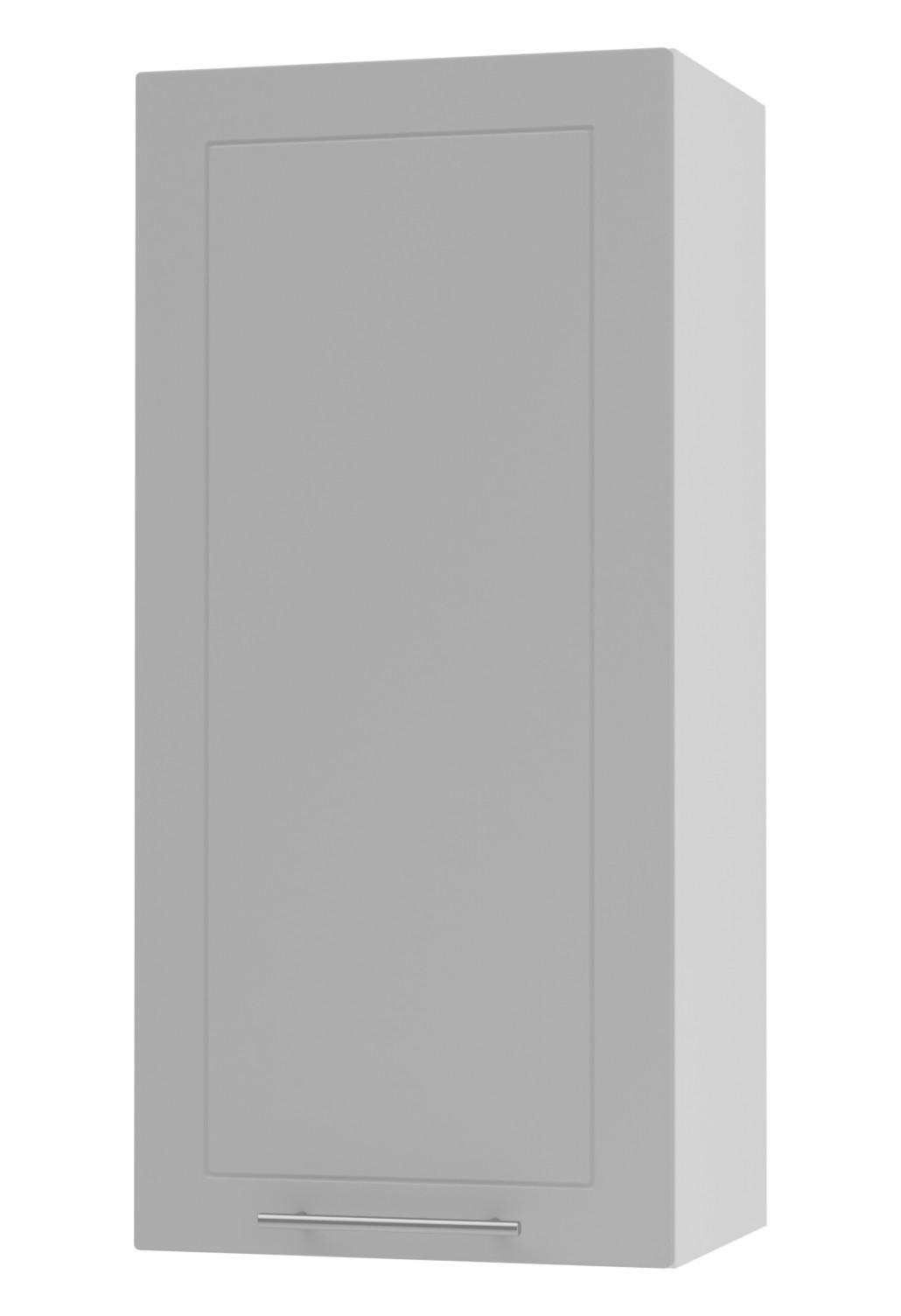 KÜCHENHÄNGESCHRANK Kvantum W4/45 Dust Grey Matt / Weiß Matt 45 / 32,5 / 96cm - Weiß/Grau, Holz/Holzwerkstoff (45/96/32.5cm) - Feldmann-Wohnen