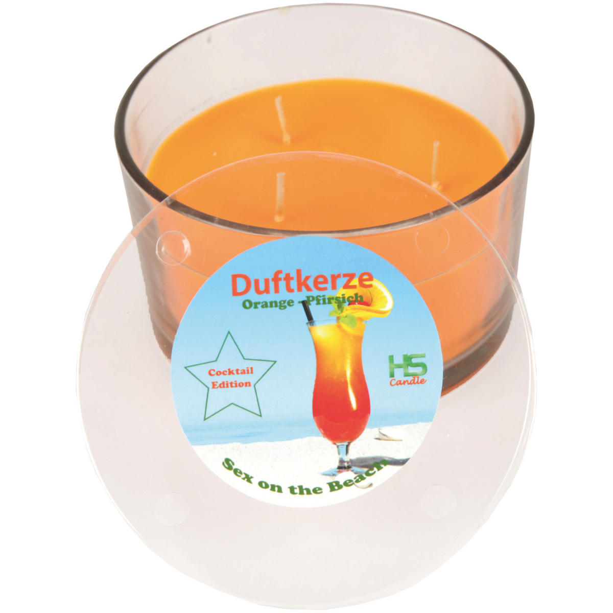 DUFTKERZE "Cocktail Edition" Sex on the Beach - Orange, Naturmaterialien (13/8cm)