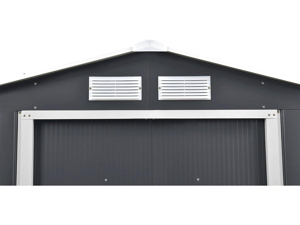 GERÄTESCHUPPEN AUS METALL Vegas mit Solarpanel Grau - Grau, Metall (277/202/191cm) - Habitat Garten