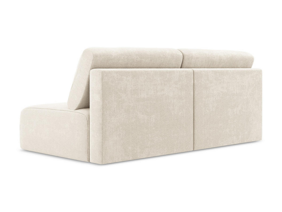 3-SITZER SOFA mit Schlaffunktion Chenille Stoff Beige - Beige/Creme, Kunststoff/Textil (216/79/102cm) - Makamii