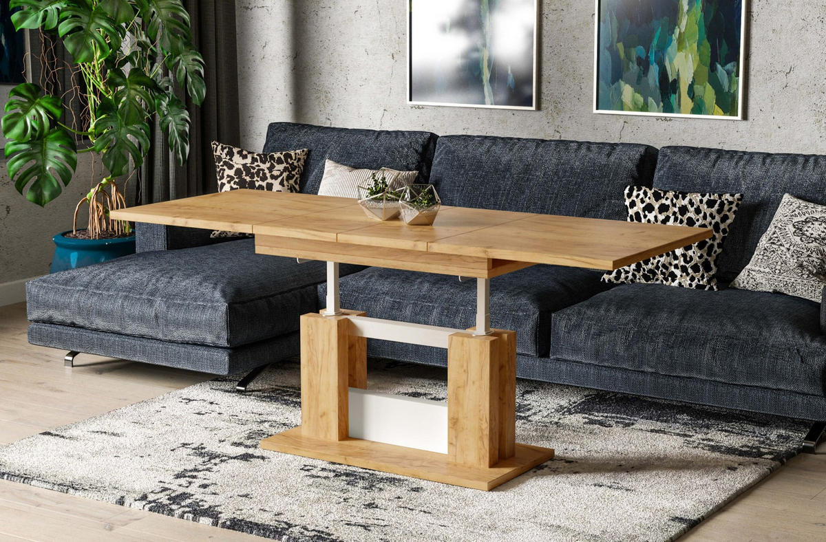 COUCHTISCH Fabel - Eiche Bianco, Holzwerkstoff (110/65/58cm) - Endo-Moebel