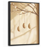 LEINWAND Bilder mit Rahmen - Beige - Osterkuchen - Eier - 30x40 - Beige, Textil (30/40cm) - MuchoWow