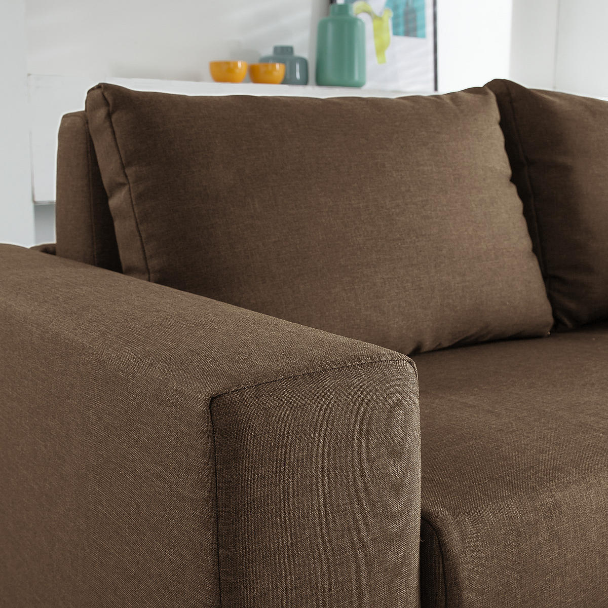 SCHLAFSOFA - Silberfarben/Braun, Textil (193/90/90cm) - home24