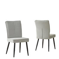 STUHL-SET DE-36847 2 Stück mit Hahnentritt-Bezug Hellgrau - Hellgrau, Metall (41/90.5/44cm) - ComfortXL