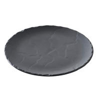 BURGERTELLER RUND 16 cm Matt schiefer styl - Schieferfarben, Keramik (16/16/1cm) - Revol Porcelaine France