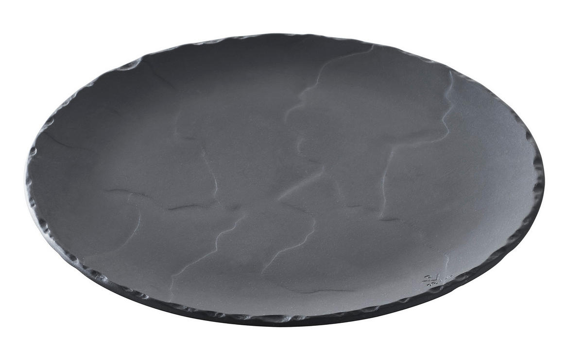 BURGERTELLER RUND 16 cm Matt schiefer styl - Schieferfarben, Keramik (16/16/1cm) - Revol Porcelaine France
