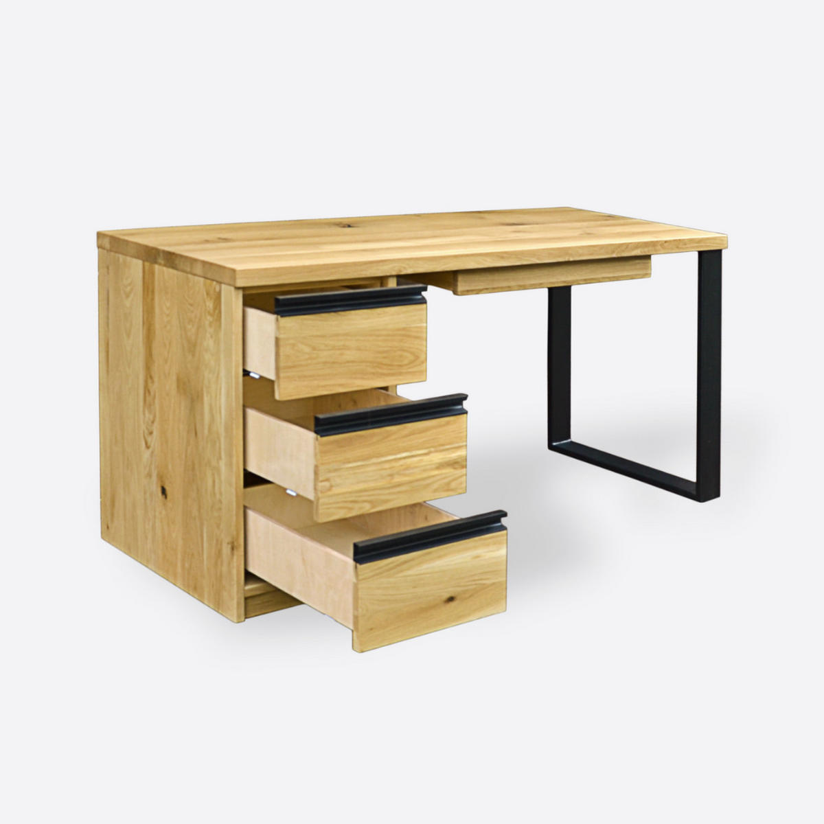 COMPUTERTISCH mit Schubladen aus Massivholz fürs Büro CAMERON - Eichefarben, Holz (60/150/75cm) - Rawood Furniture