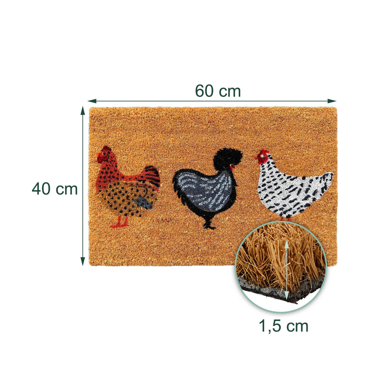 ROHOŽ - viacfarebná, textil/plast (60/40cm) - Relaxdays