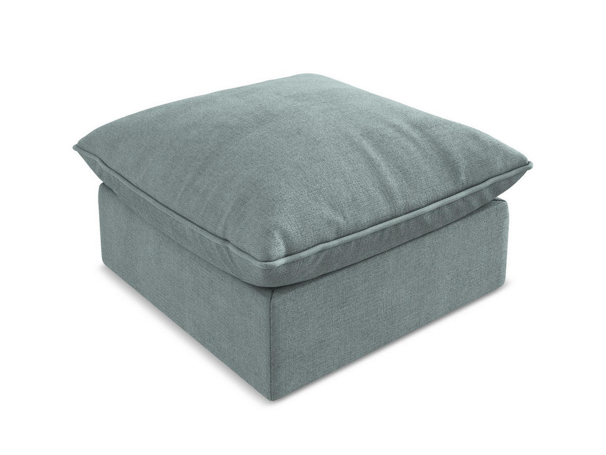 POUF Strukturstoff Blau - Pastellblau/Schwarz, Holzwerkstoff/Kunststoff (75/45/75cm) - Makamii