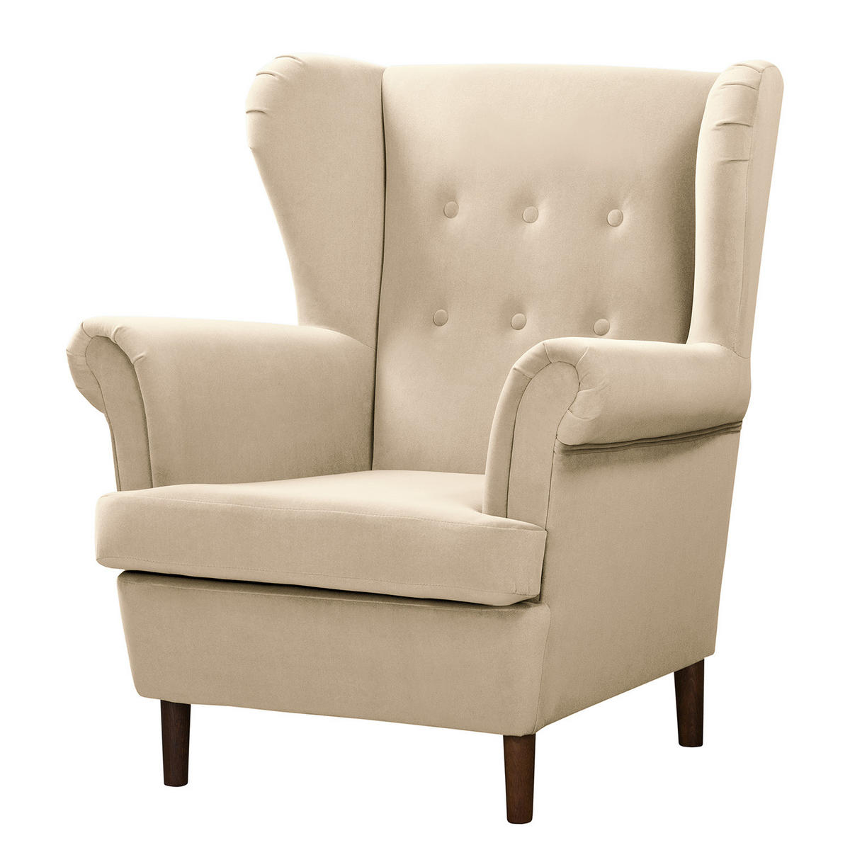 OHRENSESSEL - Dunkelbraun/Creme, Textil (85/101/89cm) - home24