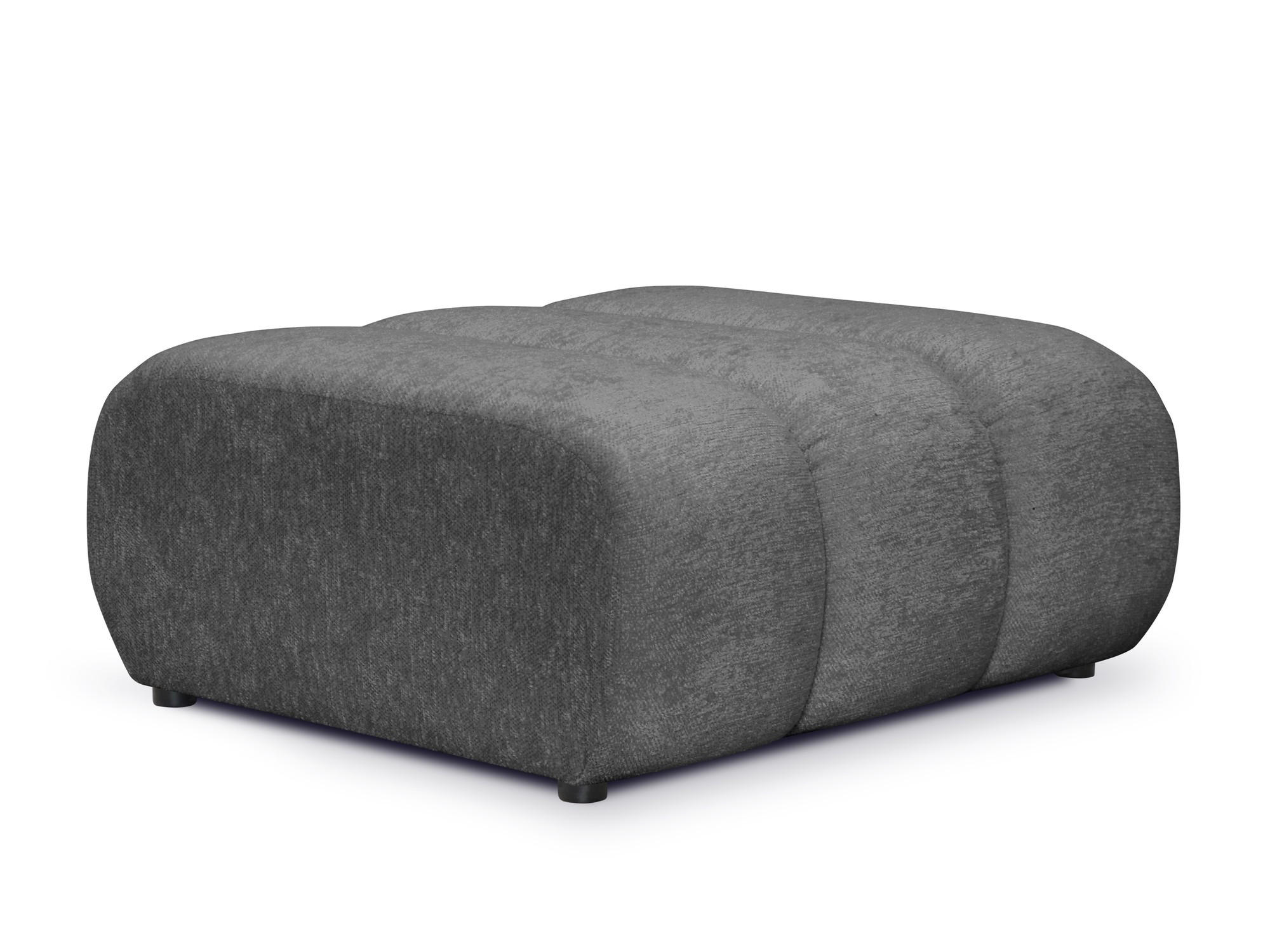 POUF Chenille Stoff Grau - Dunkelgrau/Schwarz, Holzwerkstoff/Kunststoff (94/40/89cm) - Makamii