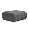 POUF Chenille Stoff Grau - Dunkelgrau/Schwarz, Holzwerkstoff/Kunststoff (94/40/89cm) - Makamii
