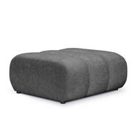 POUF Chenille Stoff Grau - Dunkelgrau/Schwarz, Holzwerkstoff/Kunststoff (94/40/89cm) - Makamii