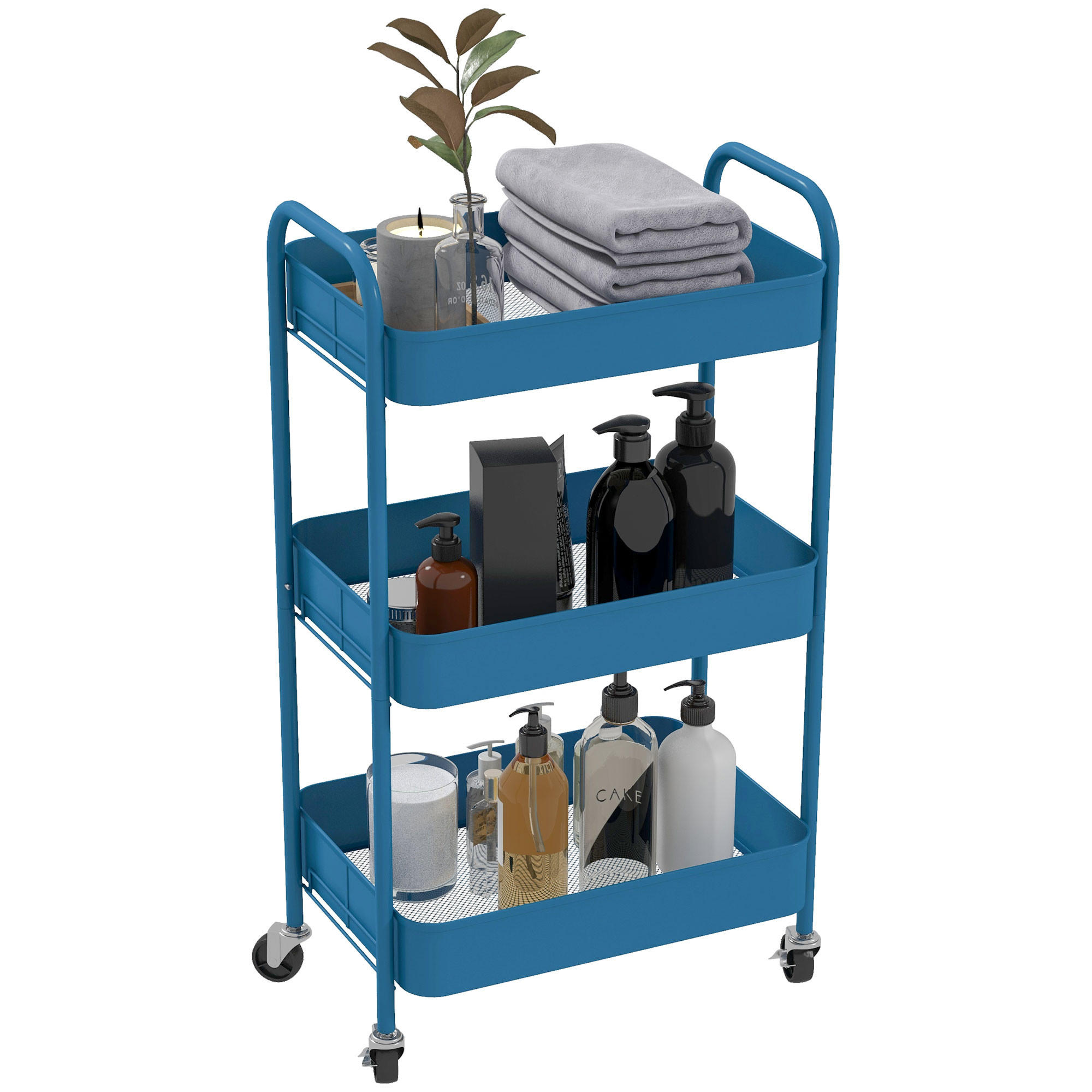 SERVIERWAGEN DE-12460 45/30,6/79 cm Dunkelblau - Blau, Metall (30.6/79/45cm) - ComfortXL