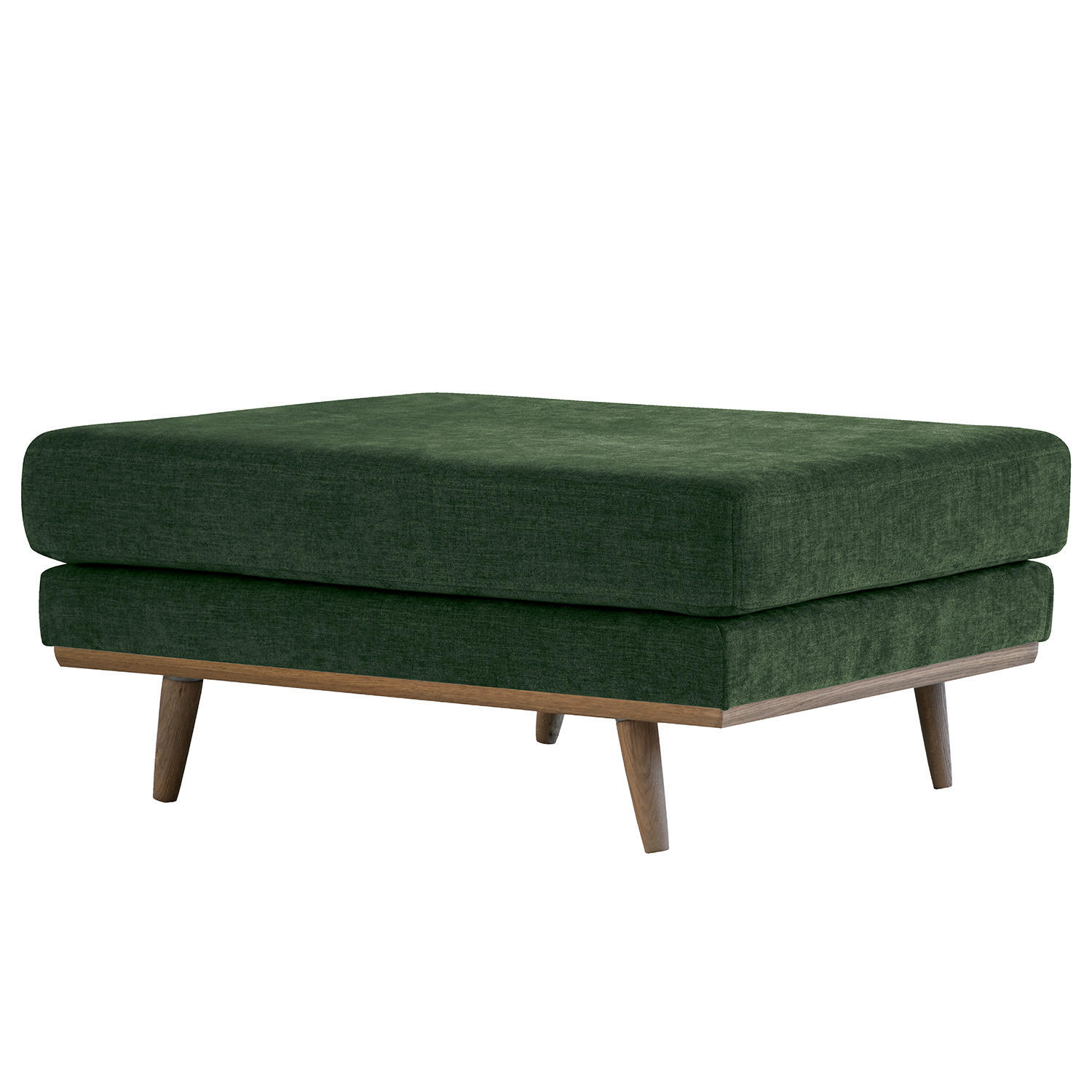 POLSTERHOCKER - Dunkelgrün/Eichefarben, Textil (85/43/60cm) - home24