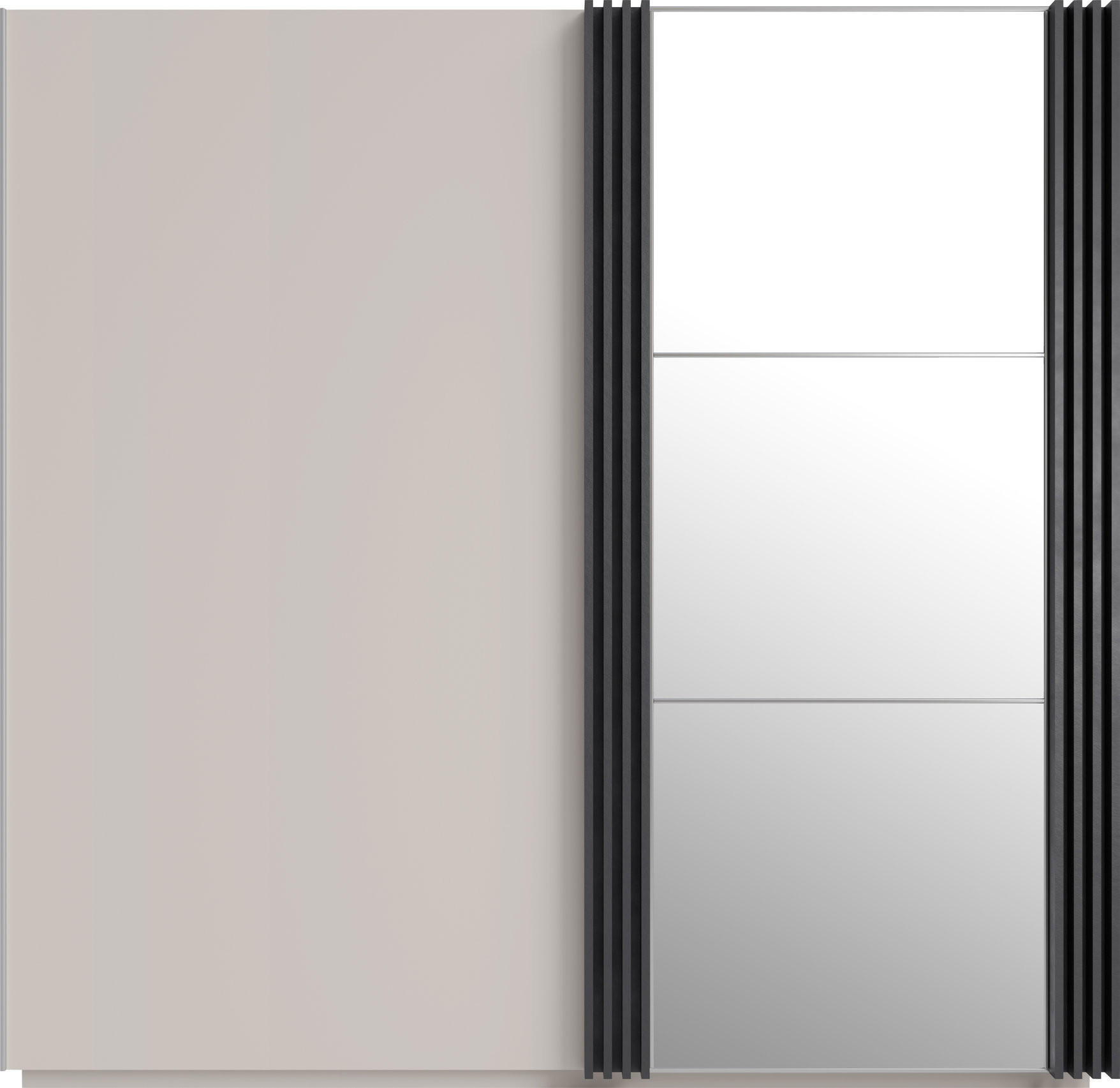 SCHWEBETÜRENSCHRANK PUNTO 215/210/61cm -türig mit Spiegel Kaschmir - Kaschmir, Holzwerkstoff (215/210/61cm) - MASSENO