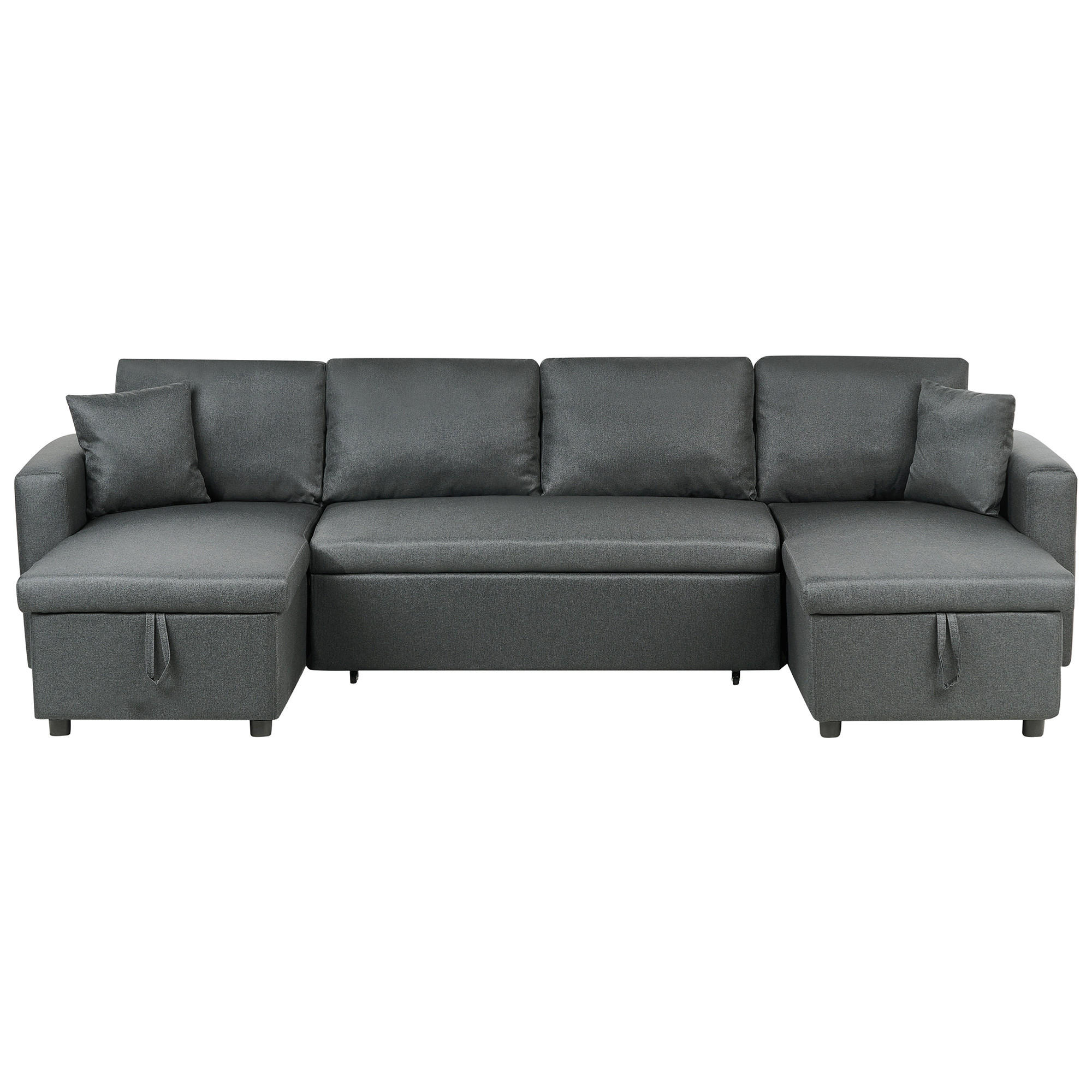 RAZTEGLJIV KAVČ blago temno siva Sommen - temno siva, tekstil (287/86/147cm) - Beliani
