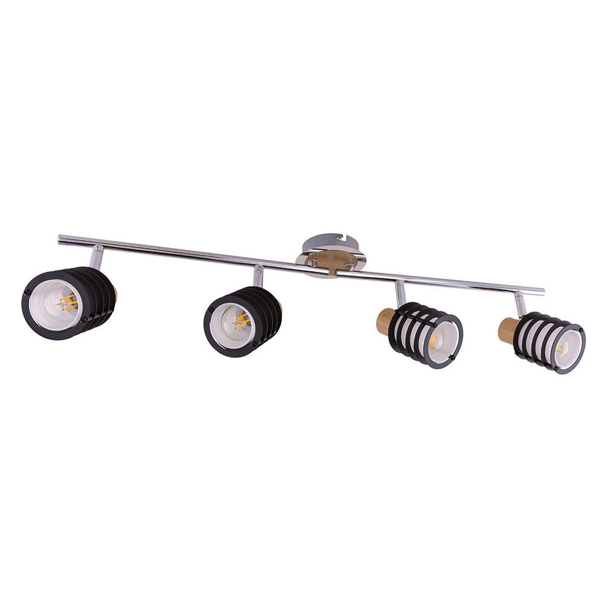 LED DECKENLEUCHTE VICI Silber Holzoptik - Silberfarben, Holz (70/10/14.5cm) - Globo Lighting