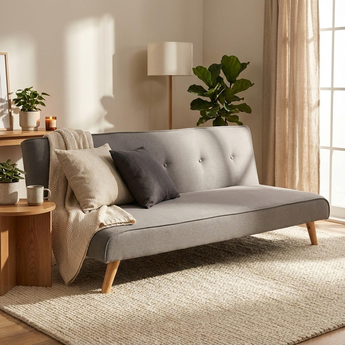 SCHLAFSOFA Larimar - Grau - Grau, Textil (178/70/82cm) - Pasmara