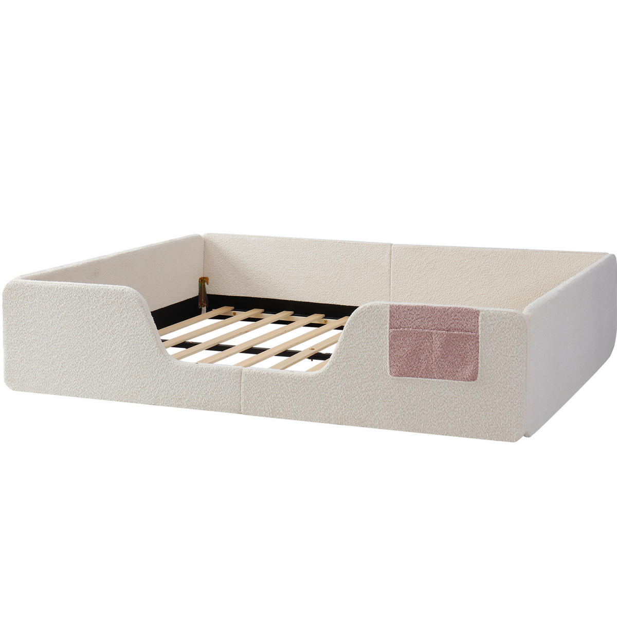 KINDERBETT 140/190 cm in Beige mit abnehmbaren Seitengittern - Beige, Textil (140/190cm) - BEAOK
