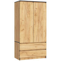 KLEIDERSCHRANK Eichefarben 180x51x90 cm - Eichefarben, Holzwerkstoff (180/180/51cm) - Akord