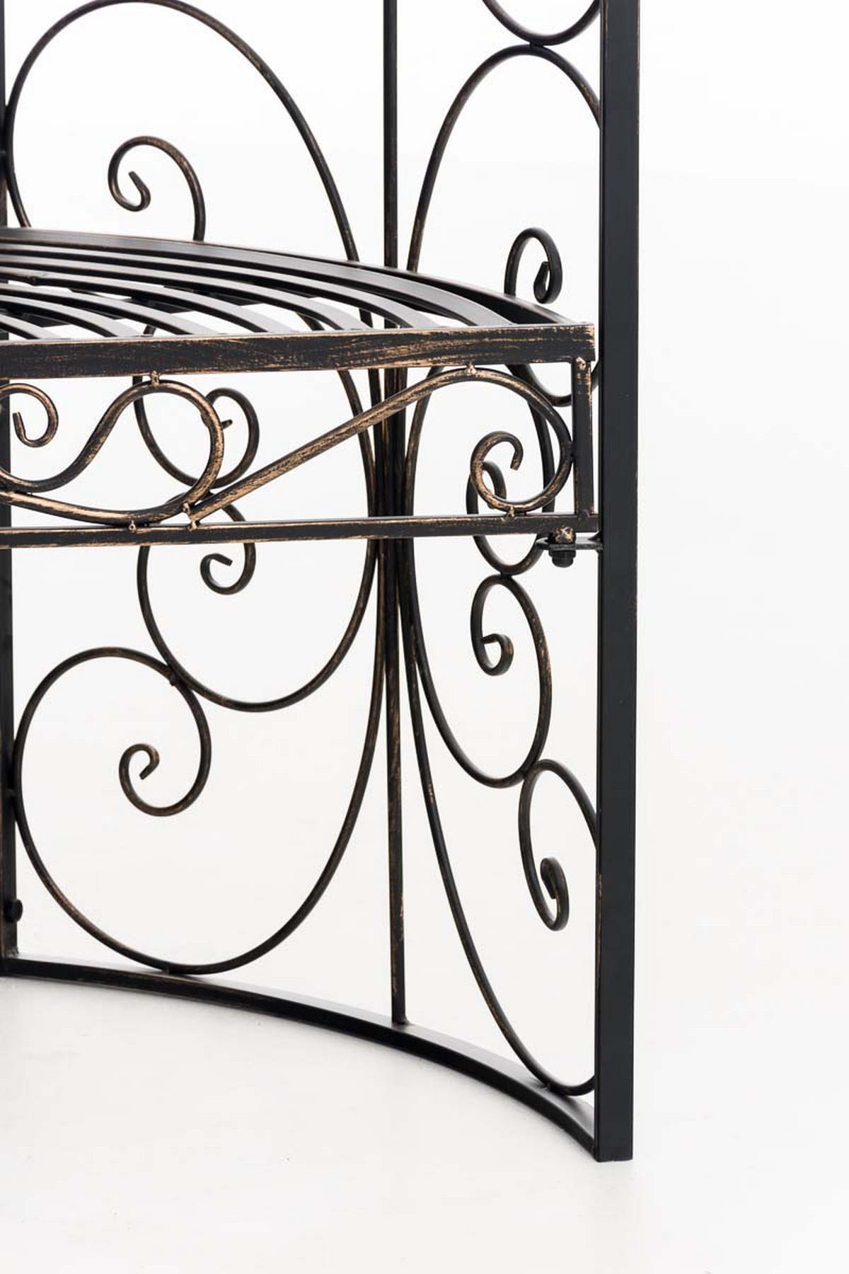 HALBPAVILLON mit Sitzbank Boston Metall Bronze Gartenbank - Bronzefarben, Metall (120/178/58cm) - DELUKE