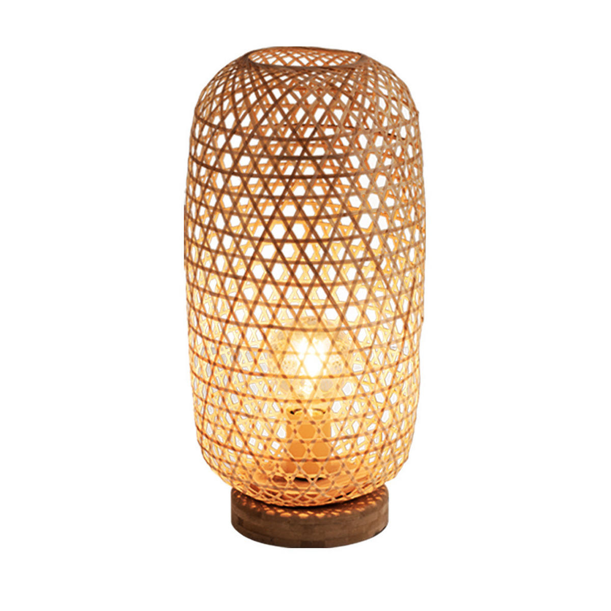 TISCHLEUCHTE Bambusoptik Braun - Braun, Holz (22/22/46cm) - Globo Lighting