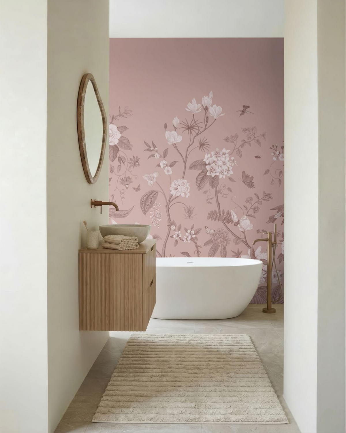 FOTOTAPETE Blumen 2.5 x 2.79 m - Pink, Papier (250/279cm) - ESTAhome