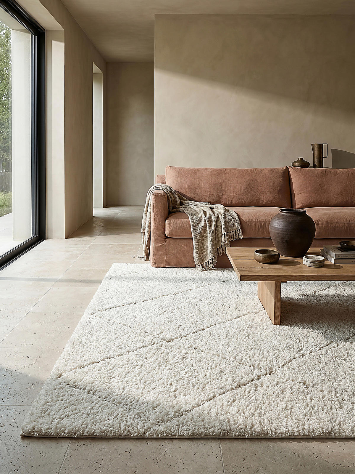 TEPPICHLÄUFER Berber ATRIO Polypropylen Creme 80 x 150 cm - Beige, Textil (80/150cm) - KADIMA DESIGN
