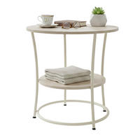 BEISTELLTISCH - Hellbraun, Holzwerkstoff/Metall (55/55/55cm) - Relaxdays