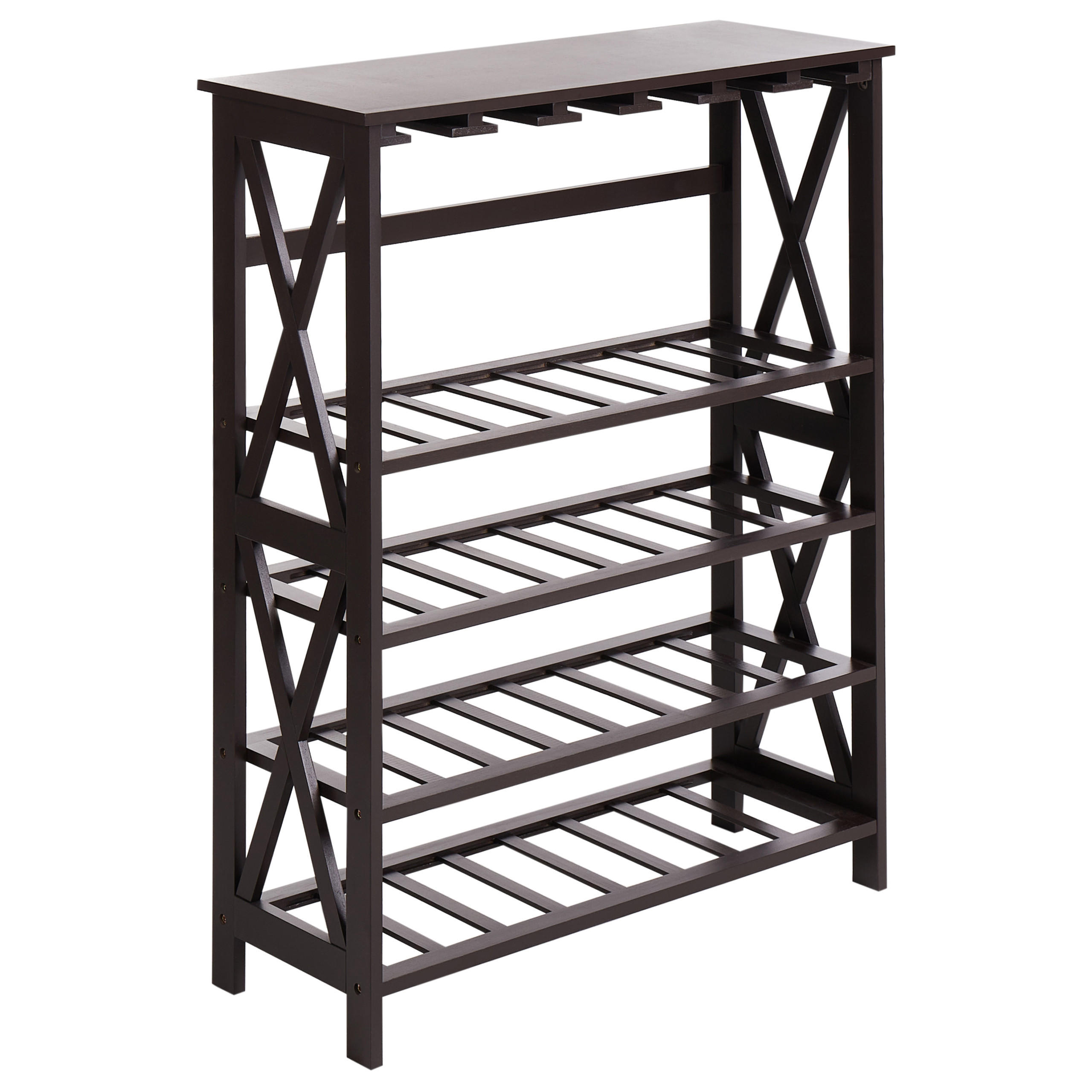 WEINREGAL Schwarz Rothesay - Schwarz, Holzwerkstoff (73/90/29cm) - Beliani